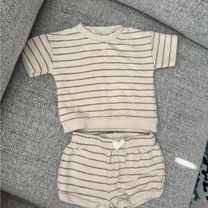 18mo set Carter's Organic Cream and Brown Baby Set